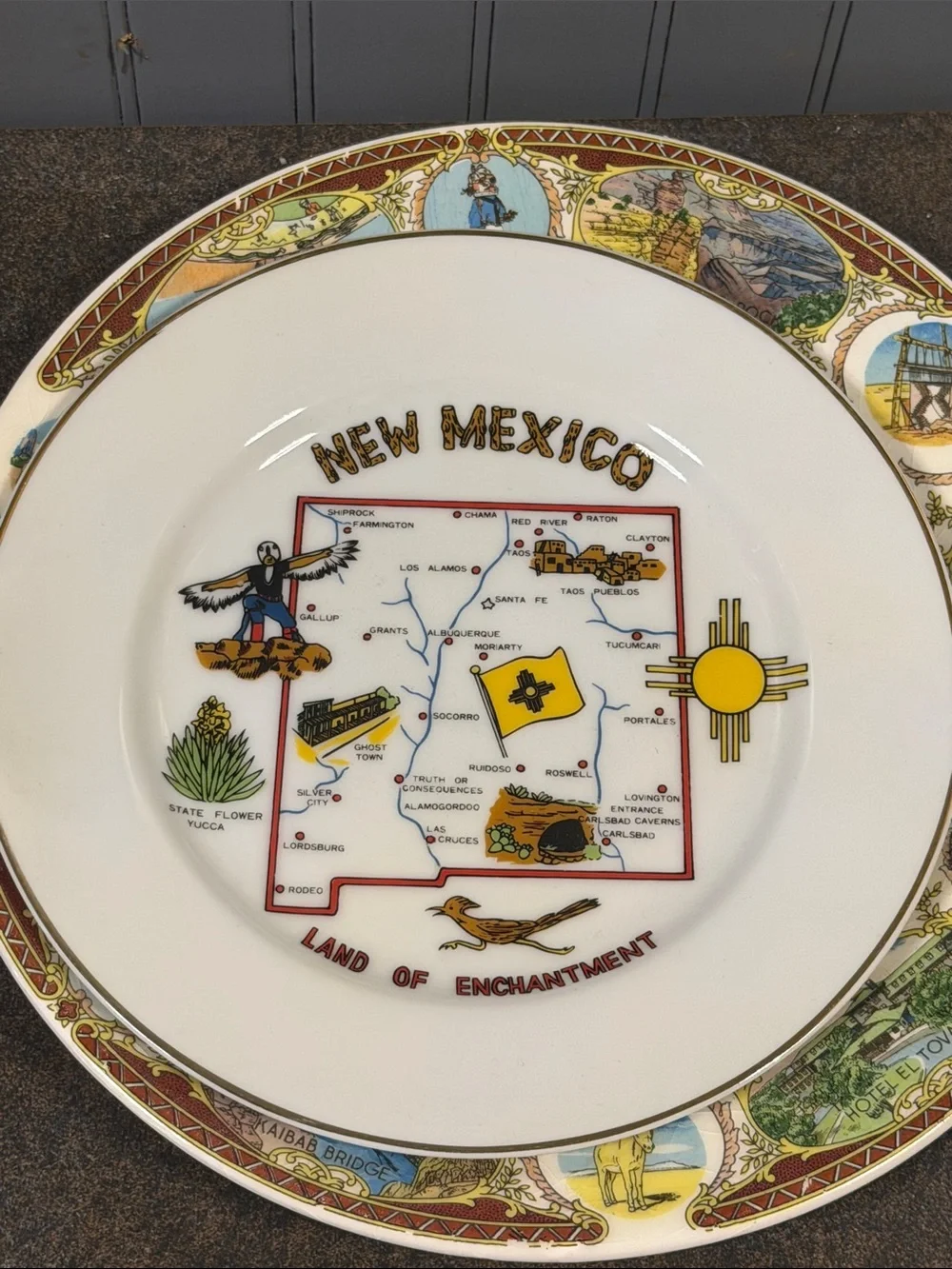 New Mexico Souvenir Decorative Plate - White